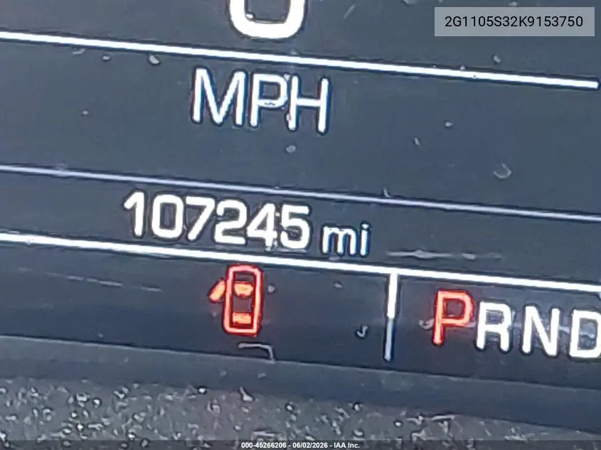 Auction sale of the 2019 Chevrolet Impala , vin: 2G1105S32K9153750, lot number: 45266206