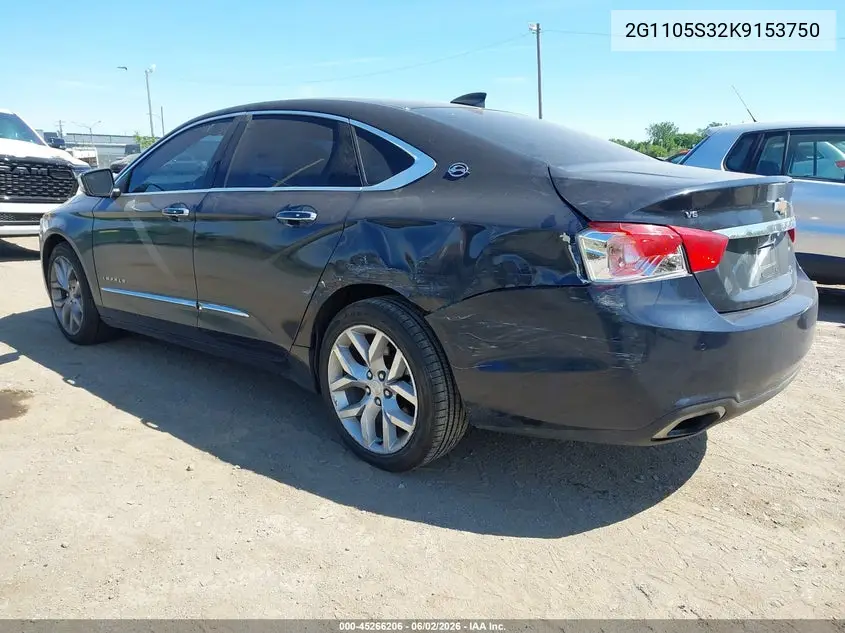 Auction sale of the 2019 Chevrolet Impala , vin: 2G1105S32K9153750, lot number: 45266206