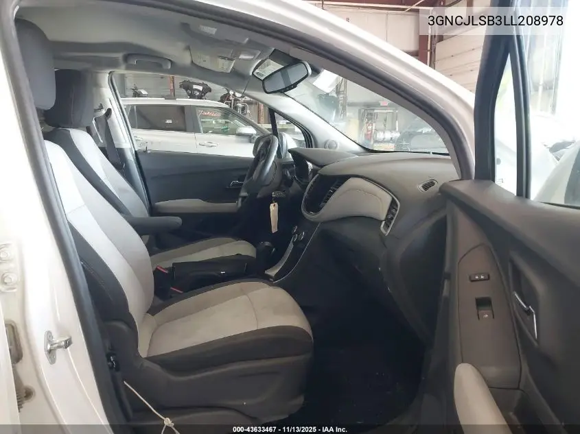 Auction sale of the 2020 Chevrolet Trax , vin: 3GNCJLSB3LL208978, lot number: 43633467