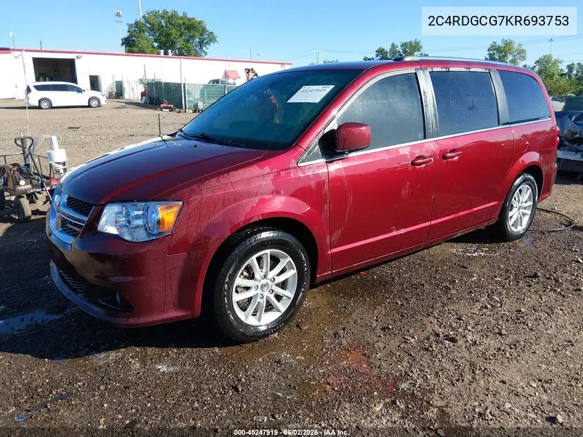 Auction sale of the 2019 Dodge Caravan , vin: 2C4RDGCG7KR693753, lot number: 45247919