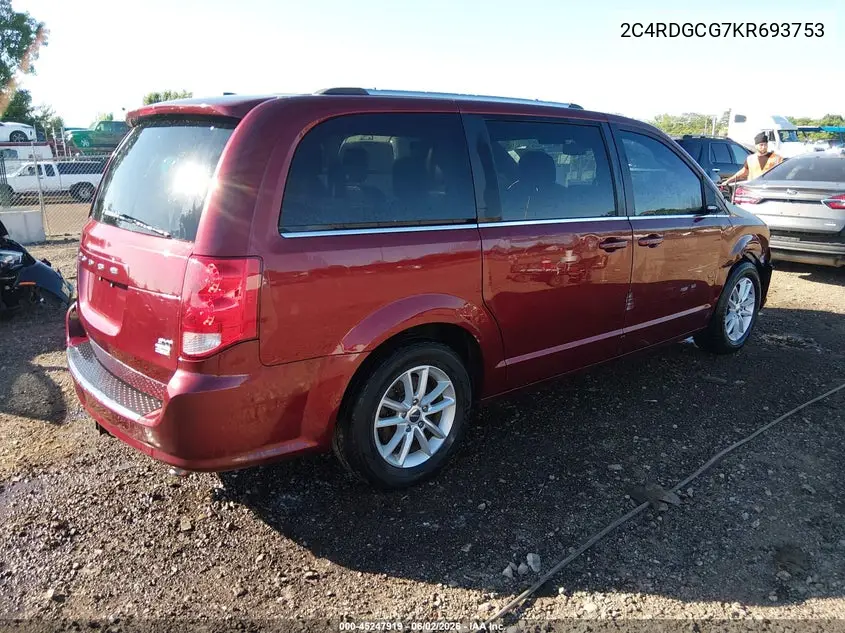Auction sale of the 2019 Dodge Caravan , vin: 2C4RDGCG7KR693753, lot number: 45247919