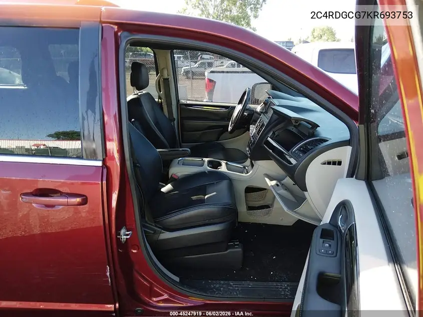 Auction sale of the 2019 Dodge Caravan , vin: 2C4RDGCG7KR693753, lot number: 45247919