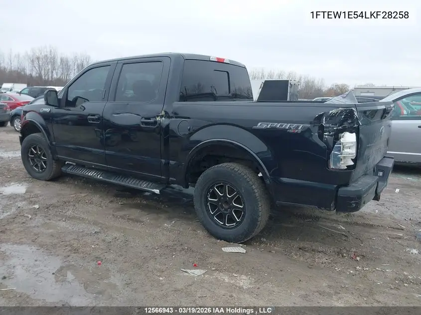 Auction sale of the 2020 Ford F 150 , vin: 1FTEW1E54LKF28258, lot number: 12566943