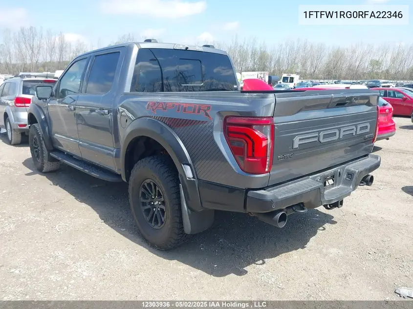Auction sale of the 2024 Ford F 150 , vin: 1FTFW1RG0RFA22346, lot number: 12303936