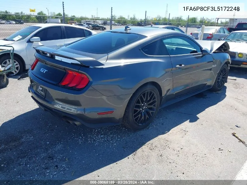 Auction sale of the 2020 Ford Mustang , vin: 1FA6P8CF3L5172248, lot number: 39068189