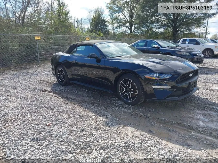 Auction sale of the 2023 Ford Mustang , vin: 1FATP8UH8P5103189, lot number: 40870268