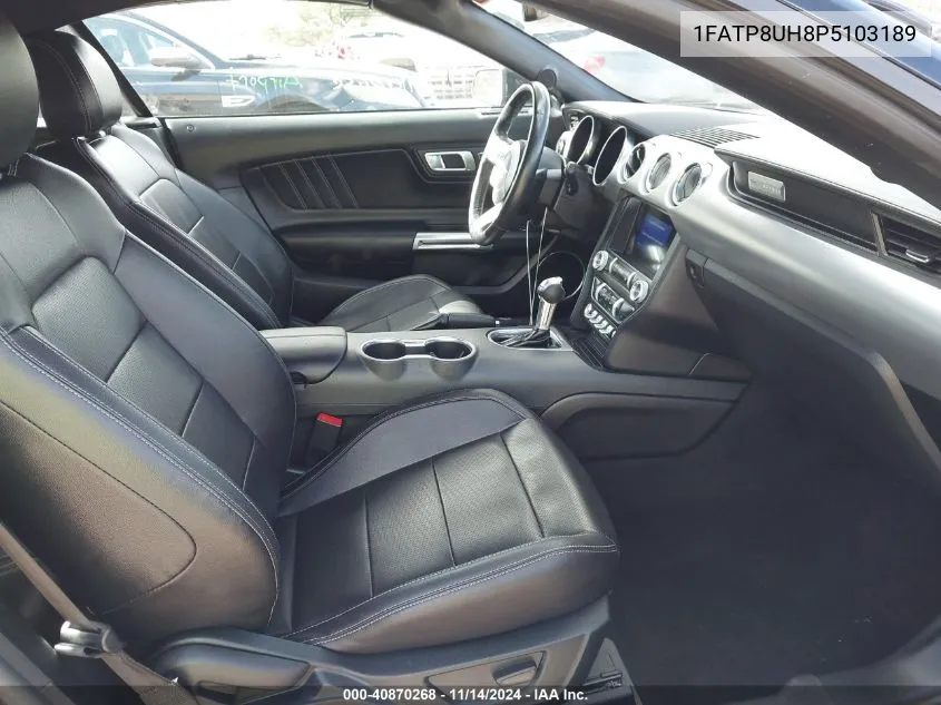 Auction sale of the 2023 Ford Mustang , vin: 1FATP8UH8P5103189, lot number: 40870268