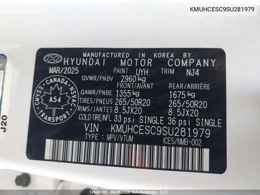 Auction sale of the 2025 Genesis GV80 , vin: KMUHCESC9SU281979, lot number: 12645108