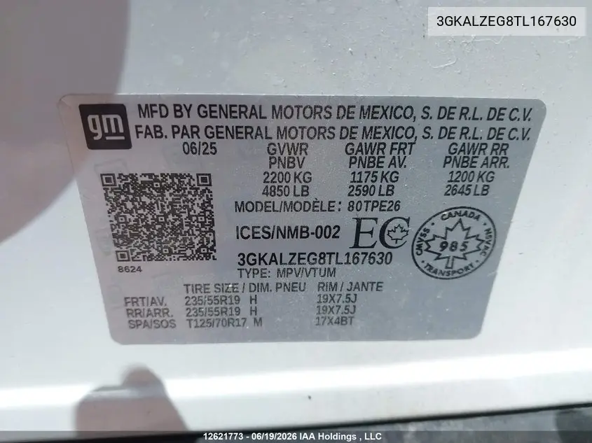 Auction sale of the 2026 GMC Terrain , vin: 3GKALZEG8TL167630, lot number: 12621773