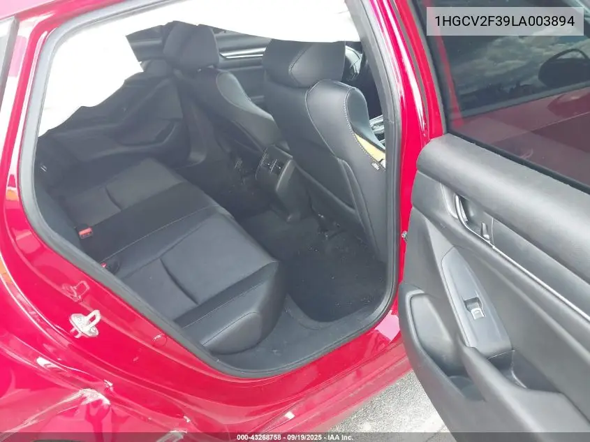 Auction sale of the 2020 Honda Accord , vin: 1HGCV2F39LA003894, lot number: 43268758