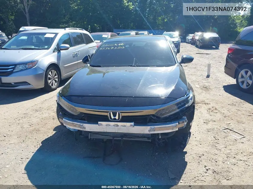 Auction sale of the 2022 Honda Accord , vin: 1HGCV1F33NA074392, lot number: 45367550