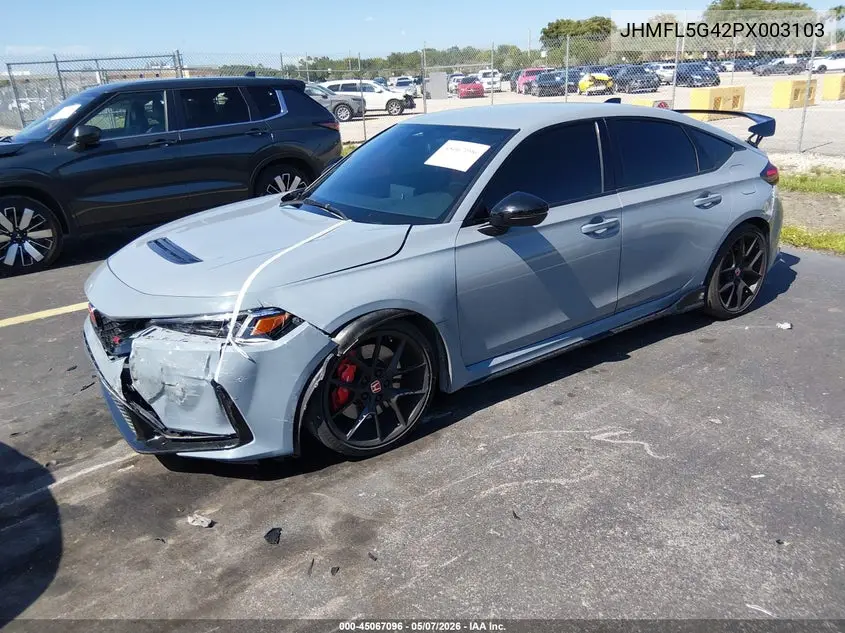 Auction sale of the 2023 Honda Civic Type R , vin: JHMFL5G42PX003103, lot number: 45067096