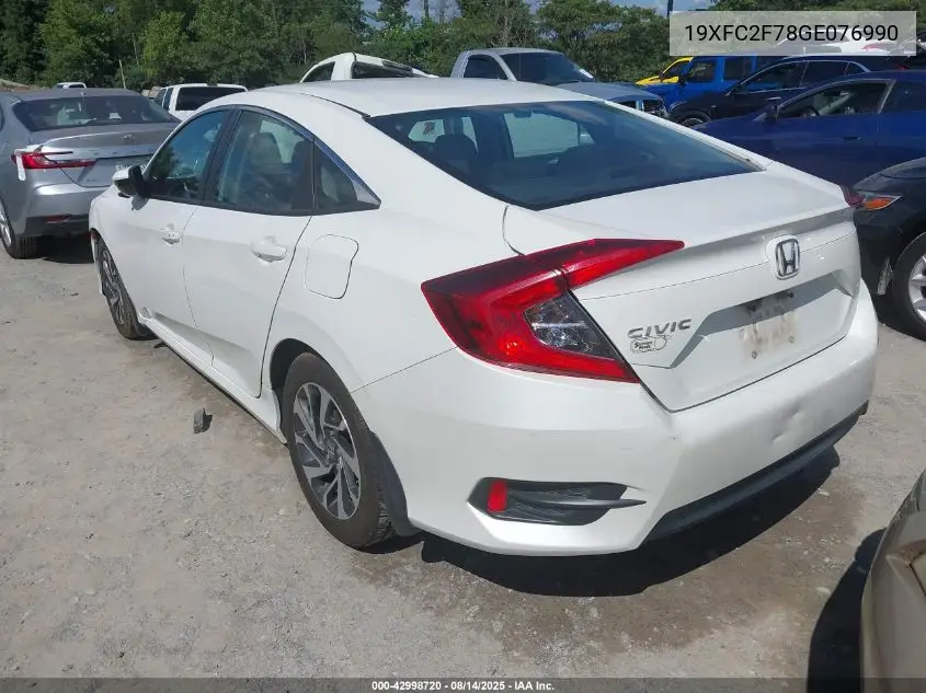 Auction sale of the 2016 Honda Civic , vin: 19XFC2F78GE076990, lot number: 42998720