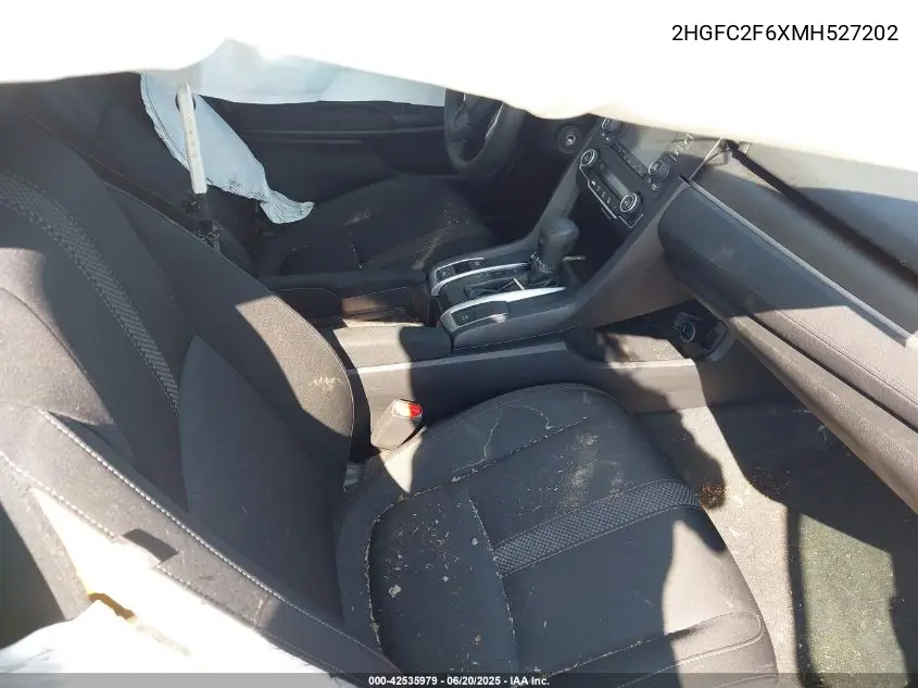 Auction sale of the 2021 Honda Civic , vin: 2HGFC2F6XMH527202, lot number: 42535979