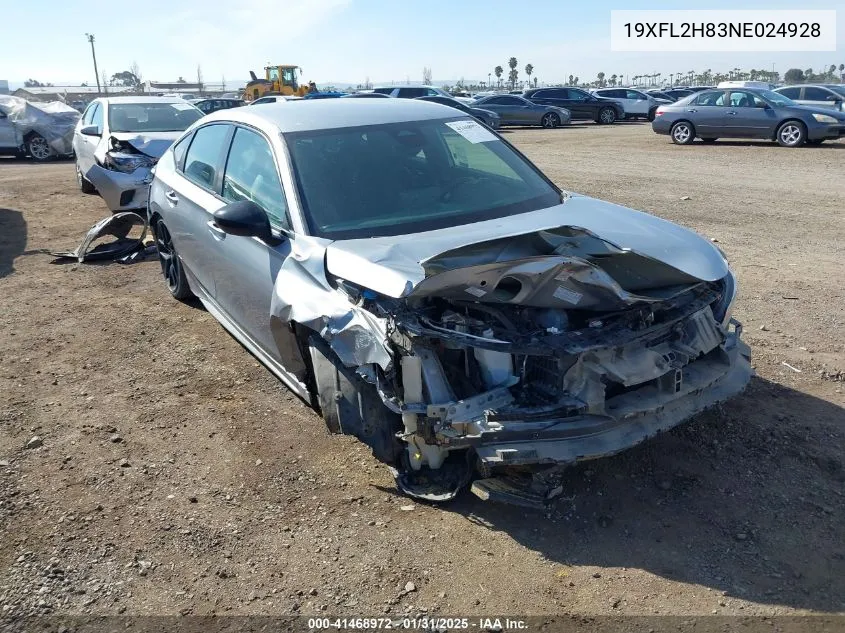 Auction sale of the 2022 Honda Civic , vin: 19XFL2H83NE024928, lot number: 41468972