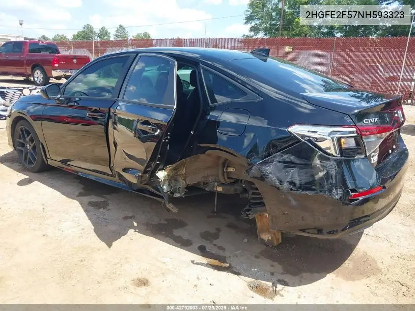 Auction sale of the 2022 Honda Civic , vin: 2HGFE2F57NH593323, lot number: 42792003