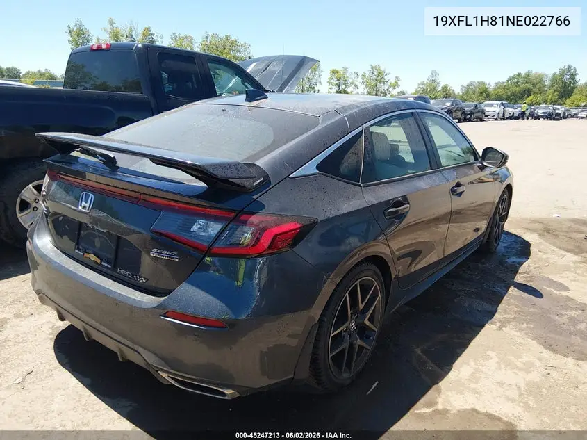 Auction sale of the 2022 Honda Civic , vin: 19XFL1H81NE022766, lot number: 45247213