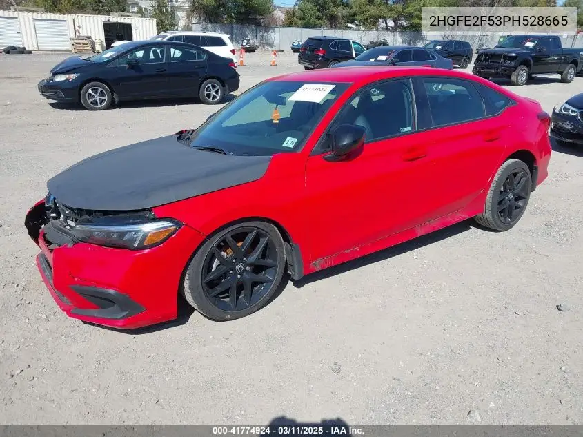 Auction sale of the 2023 Honda Civic , vin: 2HGFE2F53PH528665, lot number: 41774924