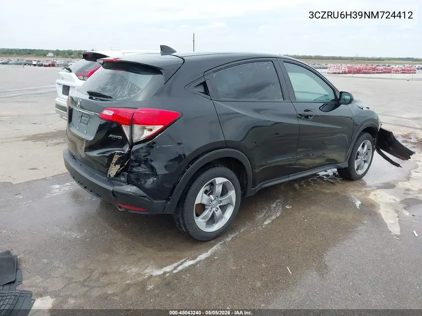 Auction sale of the 2022 Honda HR V , vin: 3CZRU6H39NM724412, lot number: 45043240