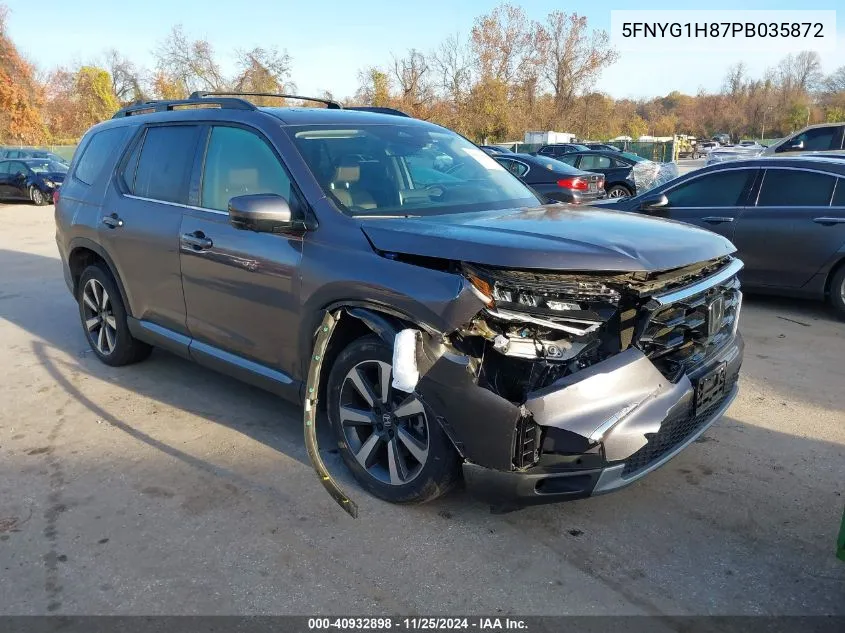 Auction sale of the 2023 Honda Pilot , vin: 5FNYG1H87PB035872, lot number: 40932898