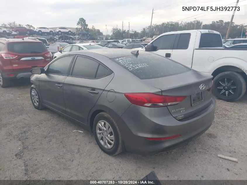 Auction sale of the 2018 Hyundai Elantra , vin: 5NPD74LF5JH392773, lot number: 40707283