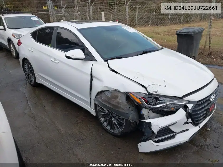 Auction sale of the 2018 Hyundai Elantra , vin: KMHD04LB9JU722661, lot number: 43945246