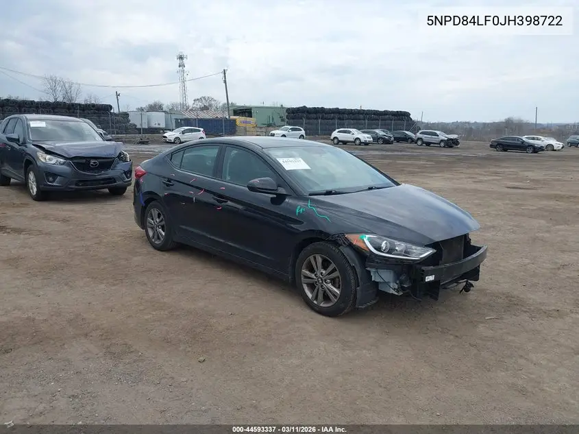 Auction sale of the 2018 Hyundai Elantra , vin: 5NPD84LF0JH398722, lot number: 44593337