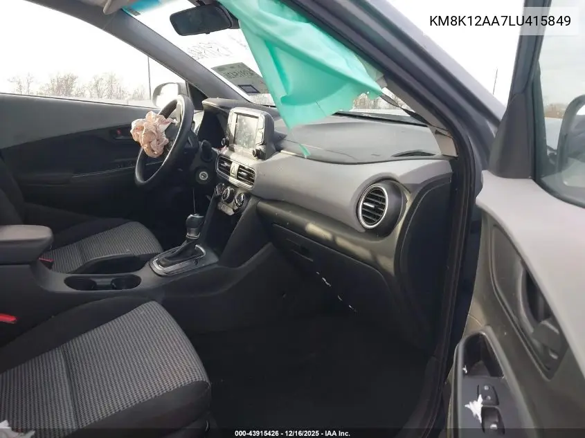 Auction sale of the 2020 Hyundai Kona , vin: KM8K12AA7LU415849, lot number: 43915426