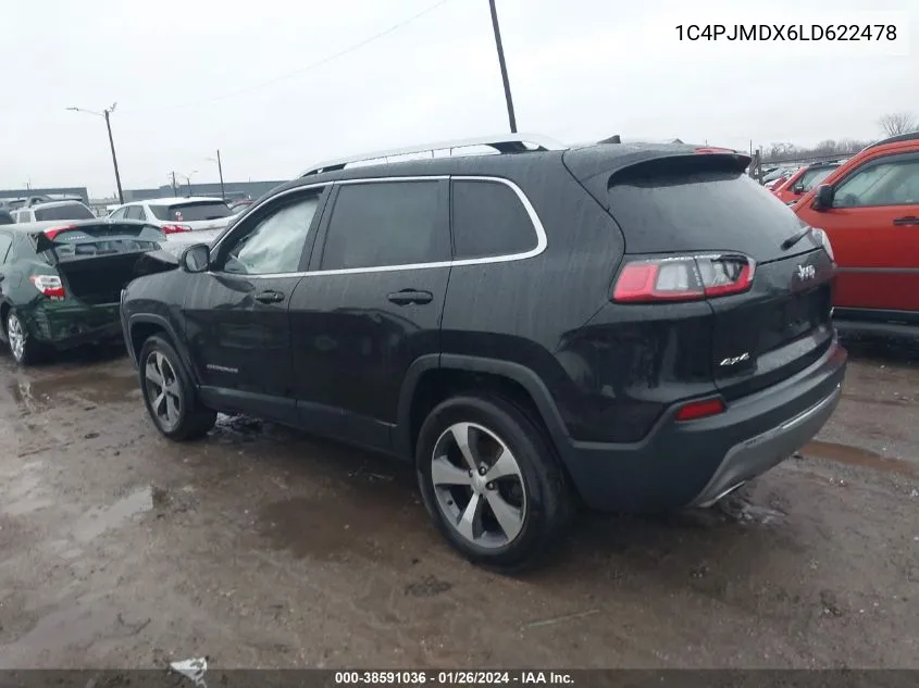 Auction sale of the 2020 Jeep Cherokee , vin: 1C4PJMDX6LD622478, lot number: 38591036