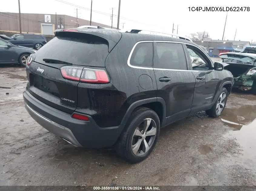 Auction sale of the 2020 Jeep Cherokee , vin: 1C4PJMDX6LD622478, lot number: 38591036