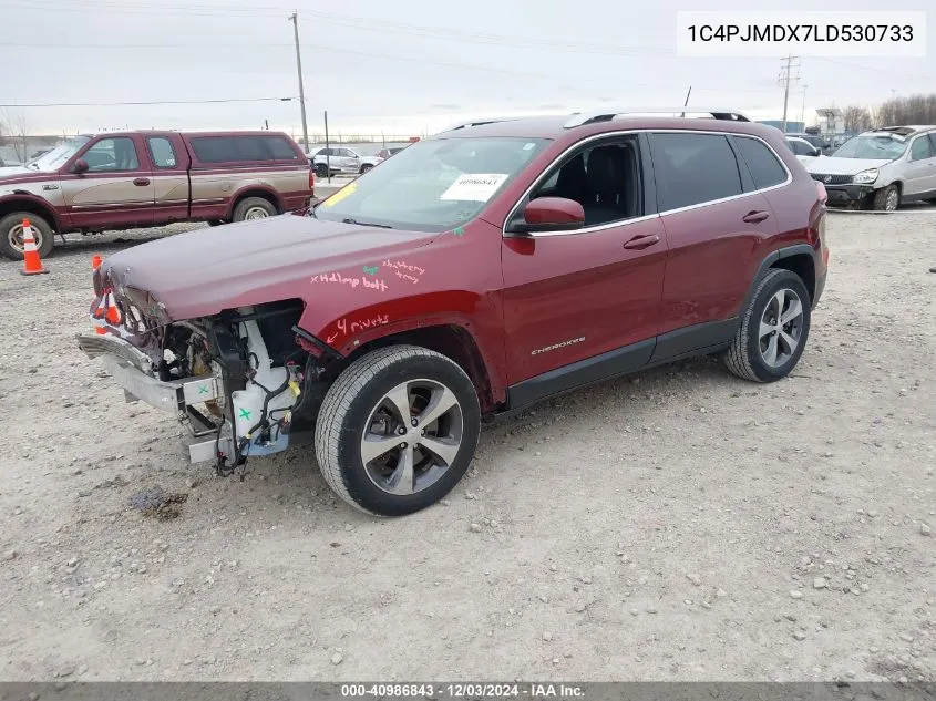 Auction sale of the 2020 Jeep Cherokee , vin: 1C4PJMDX7LD530733, lot number: 40986843