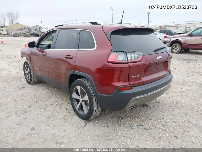 Auction sale of the 2020 Jeep Cherokee , vin: 1C4PJMDX7LD530733, lot number: 40986843
