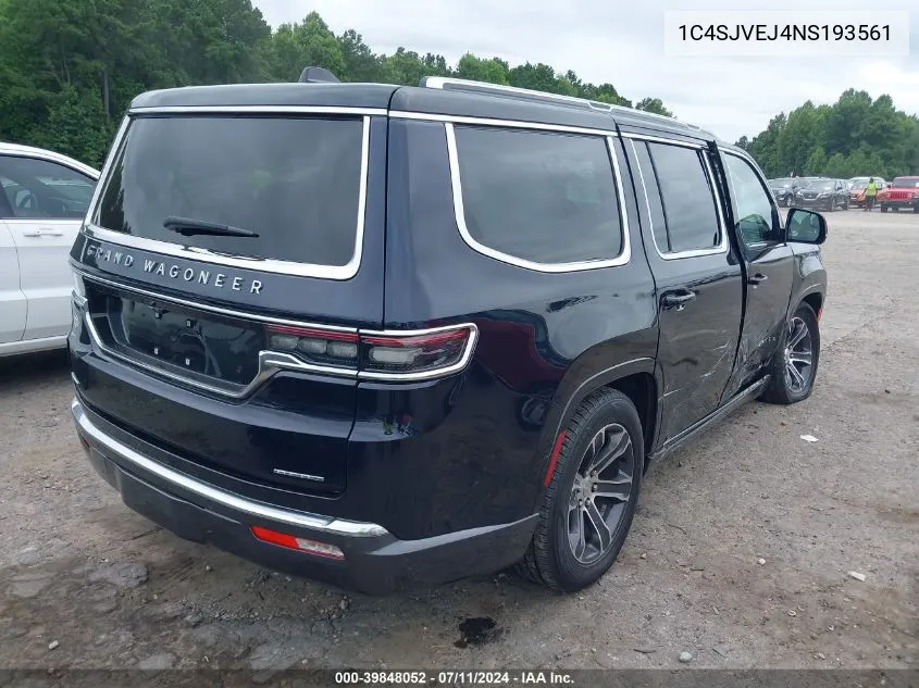 Auction sale of the 2022 Jeep Grand Wagoneer , vin: 1C4SJVEJ4NS193561, lot number: 39848052