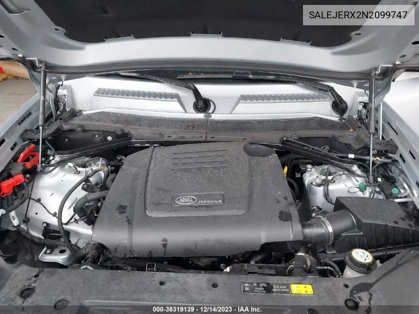 Auction sale of the 2022 Land Rover Defender , vin: SALEJERX2N2099747, lot number: 38319139