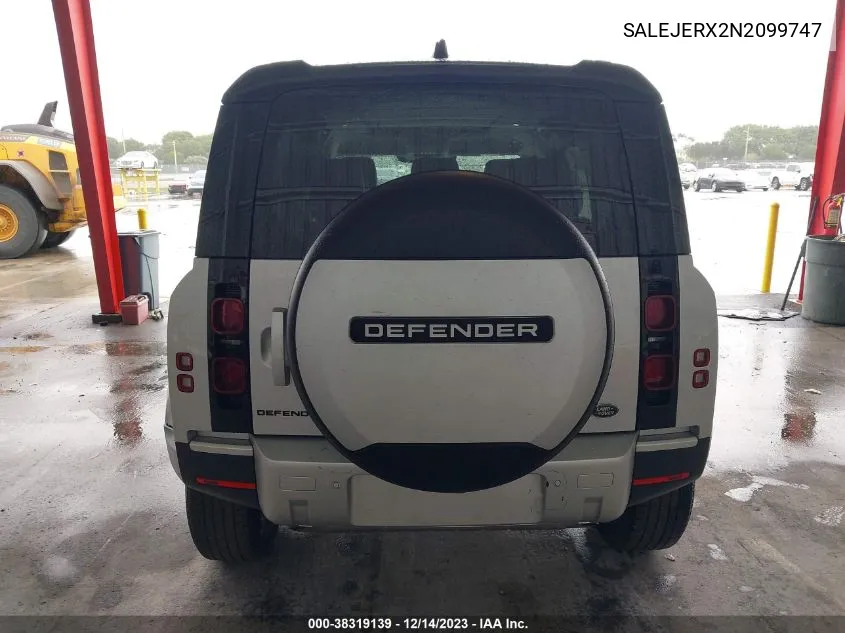 Auction sale of the 2022 Land Rover Defender , vin: SALEJERX2N2099747, lot number: 38319139