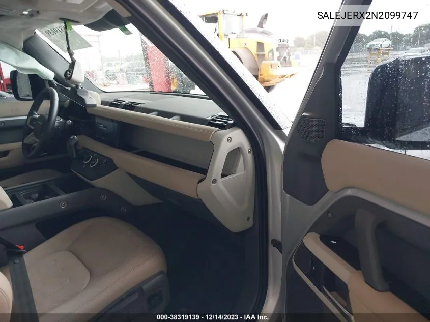 Auction sale of the 2022 Land Rover Defender , vin: SALEJERX2N2099747, lot number: 38319139