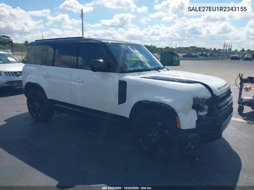 Auction sale of the 2024 Land Rover Defender , vin: SALE27EU1R2343155, lot number: 43491609