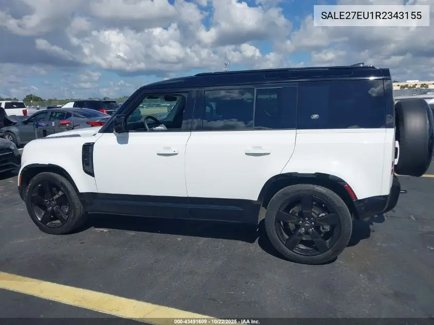 Auction sale of the 2024 Land Rover Defender , vin: SALE27EU1R2343155, lot number: 43491609