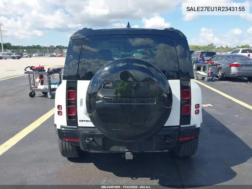Auction sale of the 2024 Land Rover Defender , vin: SALE27EU1R2343155, lot number: 43491609