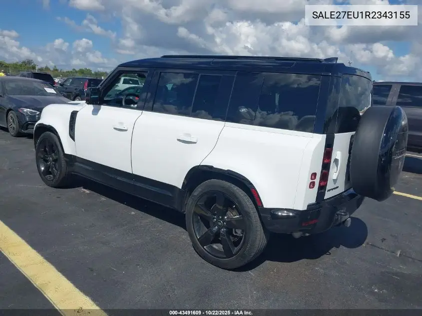 Auction sale of the 2024 Land Rover Defender , vin: SALE27EU1R2343155, lot number: 43491609