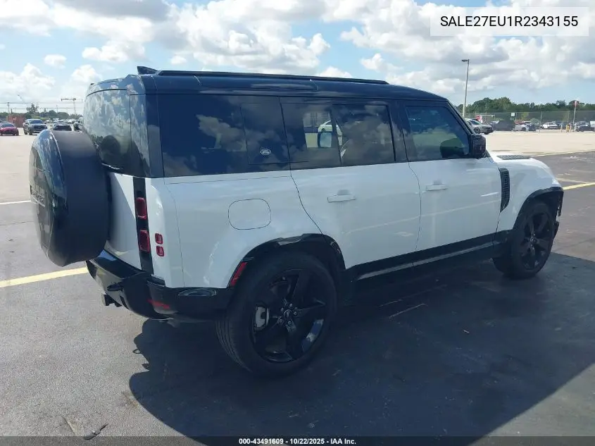 Auction sale of the 2024 Land Rover Defender , vin: SALE27EU1R2343155, lot number: 43491609