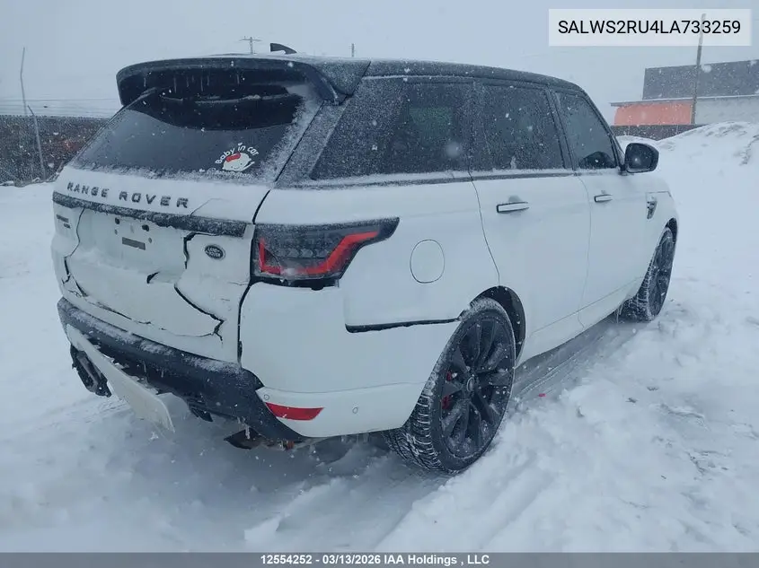 Auction sale of the 2020 Land Rover Range Rover Sport , vin: SALWS2RU4LA733259, lot number: 12554252