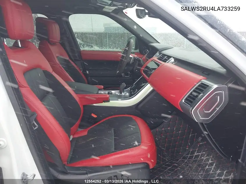 Auction sale of the 2020 Land Rover Range Rover Sport , vin: SALWS2RU4LA733259, lot number: 12554252