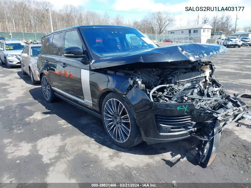 Auction sale of the 2020 Land Rover Range Rover , vin: SALGS2RU1LA403177, lot number: 39031466