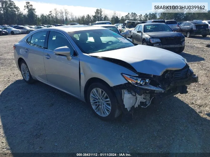 Auction sale of the 2017 Lexus ES , vin: 58ABK1GG3HU039962, lot number: 38431112