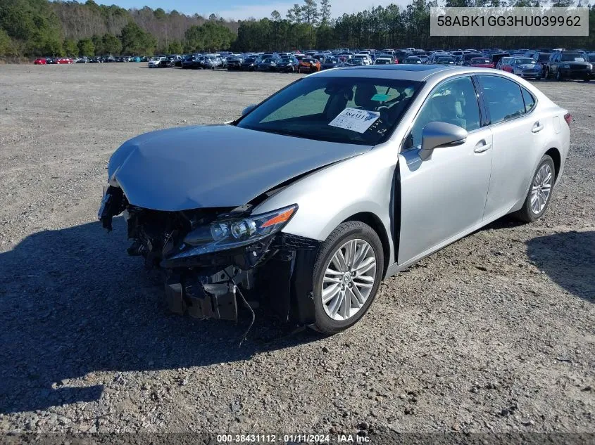 Auction sale of the 2017 Lexus ES , vin: 58ABK1GG3HU039962, lot number: 38431112