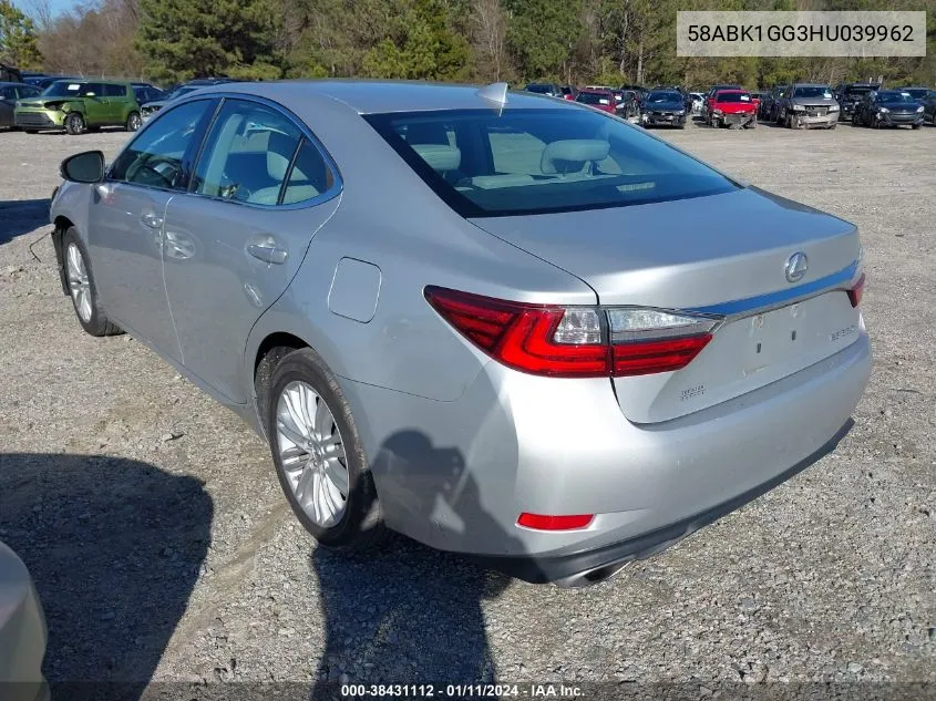 Auction sale of the 2017 Lexus ES , vin: 58ABK1GG3HU039962, lot number: 38431112