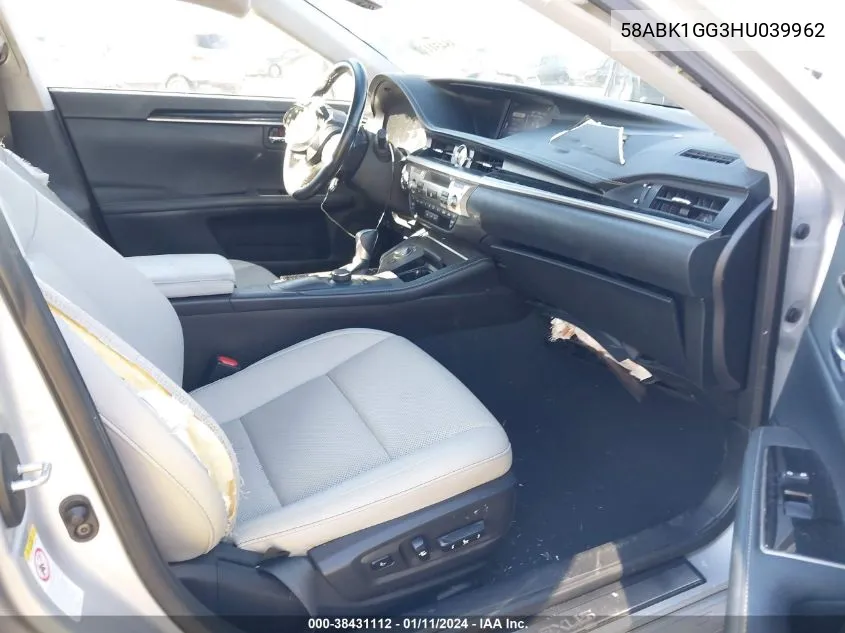 Auction sale of the 2017 Lexus ES , vin: 58ABK1GG3HU039962, lot number: 38431112