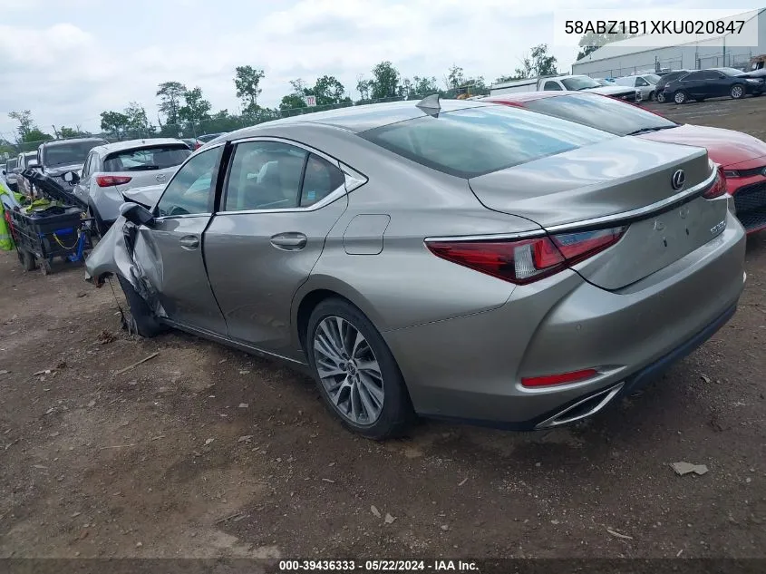 Auction sale of the 2019 Lexus ES , vin: 58ABZ1B1XKU020847, lot number: 39436333