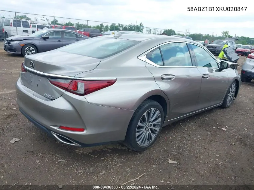 Auction sale of the 2019 Lexus ES , vin: 58ABZ1B1XKU020847, lot number: 39436333